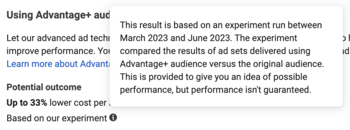 Advantage+ Audience